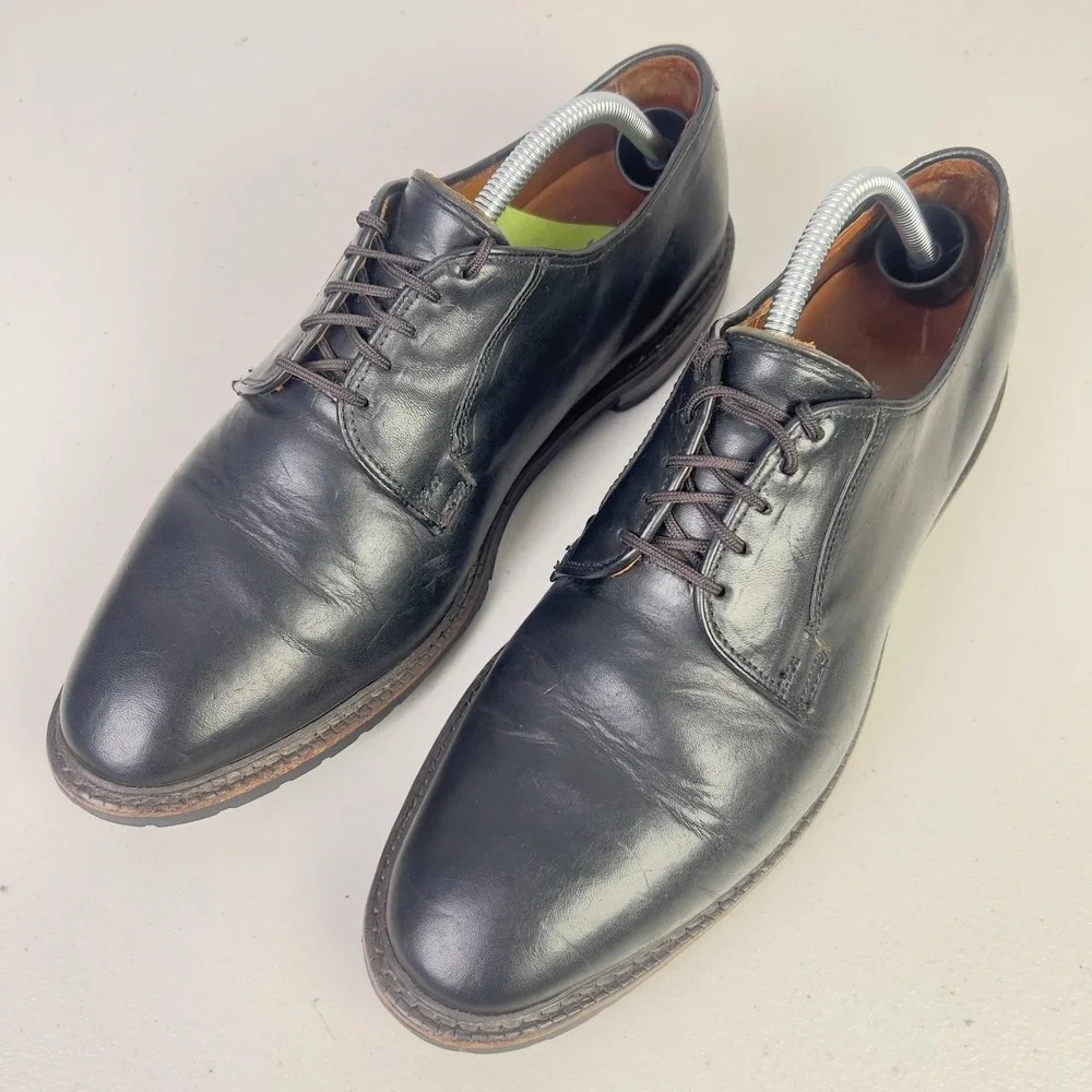 Allen Edmonds Black Hills Shoes Mens 10.5 E Black Leather Derby Dress Oxfords